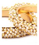Designer Pearl Stone Wedding Bridal Bunched Pearl Bangles Set