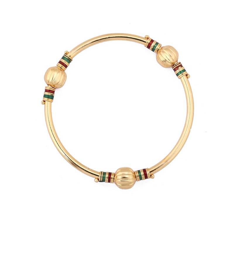 Designer Golden Ball Meenakari Work Bangle Set