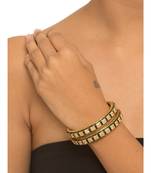 Designer Green Meenakari Square Kundan Stone Wedding Bridak Bangles Set