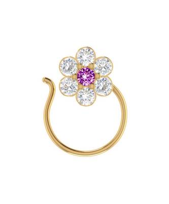 Designer diamond classic Golden nose pin or nose ring 1