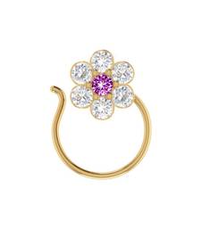 Designer diamond classic Golden nose pin or nose ring
