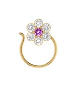 Designer diamond classic Golden nose pin or nose ring