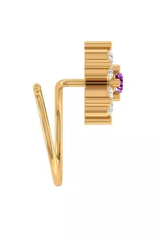 Designer diamond classic Golden nose pin or nose ring