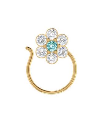 Designer diamond classic Golden nose pin or nose ring 1