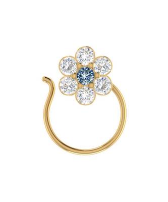 Designer diamond classic Golden nose pin or nose ring 1