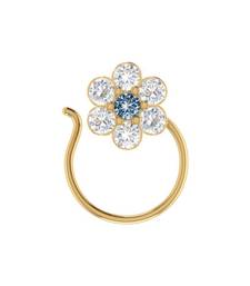 Designer diamond classic Golden nose pin or nose ring