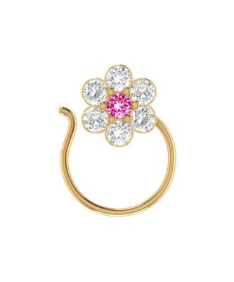 Designer diamond classic Golden nose pin or nose ring 1