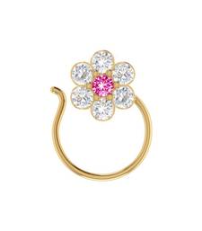 Designer diamond classic Golden nose pin or nose ring