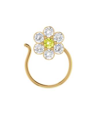 Designer diamond classic Golden nose pin or nose ring 1
