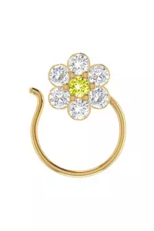 Designer diamond classic Golden nose pin or nose ring