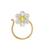 Designer diamond classic Golden nose pin or nose ring