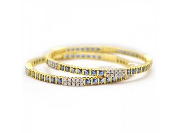 Beautiful Studded Bangles With Blue Stones 1