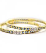 Beautiful Studded Bangles With Blue Stones