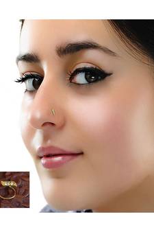 Designer diamond classic Golden nose pin or nose ring