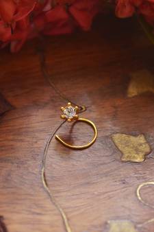 Designer diamond classic Golden nose pin or nose ring