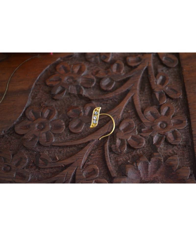 Designer diamond classic Golden nose pin or nose ring