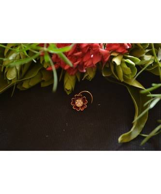 Designer diamond classic Golden nose pin or nose ring 3