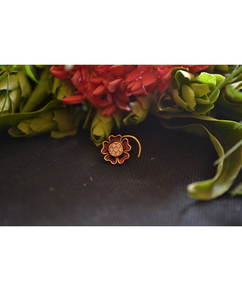 Designer diamond classic Golden nose pin or nose ring