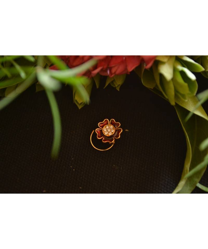 Designer diamond classic Golden nose pin or nose ring