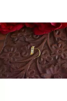 Designer diamond classic Golden nose pin or nose ring