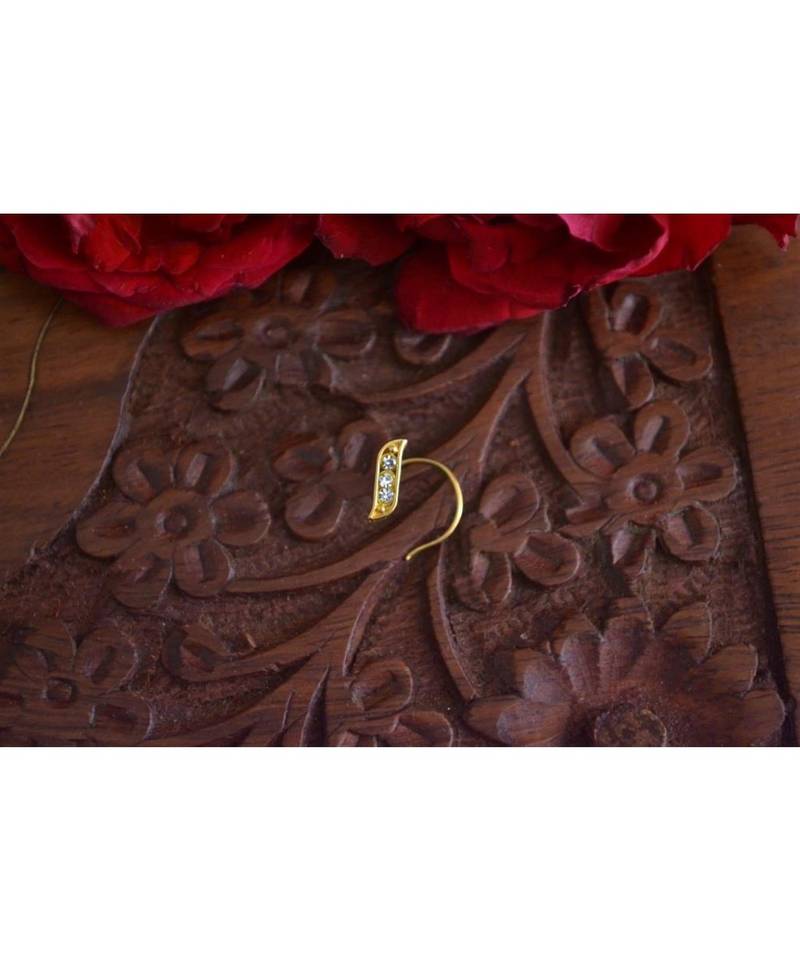 Designer diamond classic Golden nose pin or nose ring