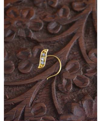 Designer diamond classic Golden nose pin or nose ring 3