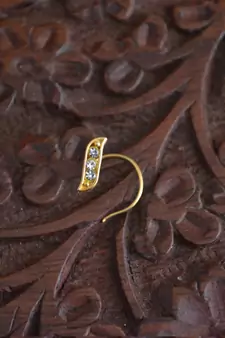 Designer diamond classic Golden nose pin or nose ring