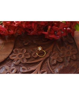 Designer diamond classic Golden nose pin or nose ring 1