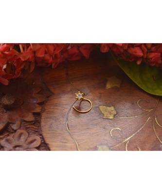 Designer diamond classic Golden nose pin or nose ring 3