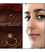Designer diamond classic Golden nose pin or nose ring