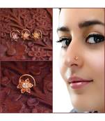 Designer diamond classic Golden nose pin or nose ring