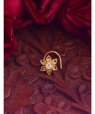 Designer diamond classic Golden nose pin or nose ring 1