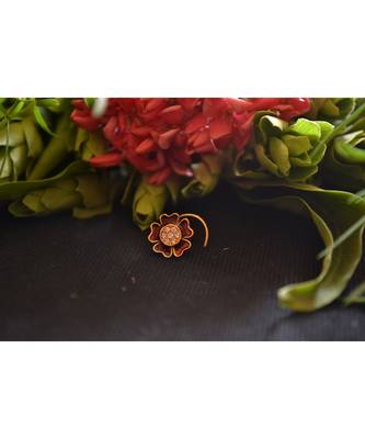 Designer diamond classic Golden nose pin or nose ring 2