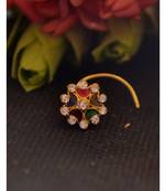 Designer diamond classic Golden nose pin or nose ring