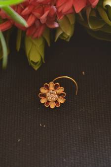 Designer diamond classic Golden nose pin or nose ring