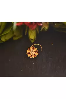 Designer diamond classic Golden nose pin or nose ring