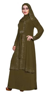 Green Embroidered Lycra Burka 2