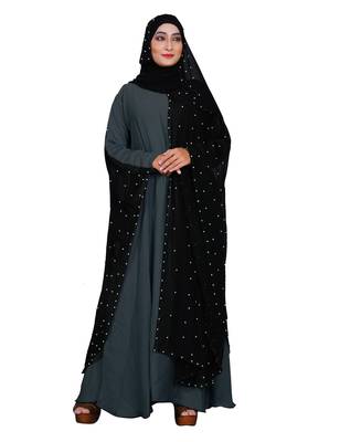 Blue Embroidered Nida Burka 1