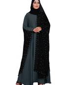 Blue Embroidered Nida Burka