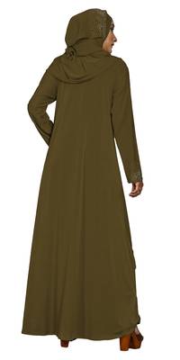 Green Embroidered Lycra Burka 3