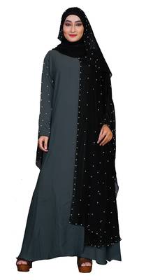 Blue Embroidered Nida Burka 4