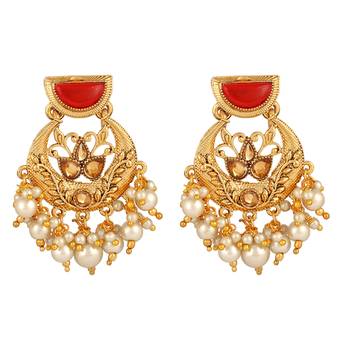 Attractive Leaf Design Gold Plated Lct Stone Choker Necklace Set For Women 4