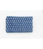 Indian Handmade Indigo Blue Butta Diesign Kantha Quilt Print Bedspread Cotton Blanket Queen Size