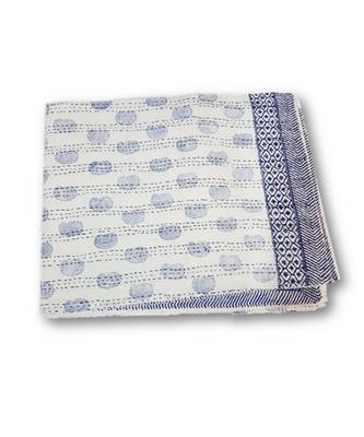 Indian Handmade Printed Ismol Paisley Design Kantha Quilt Print Bedspread Cotton Blanket Queen Size 1