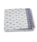 Indian Handmade Printed Ismol Paisley Design Kantha Quilt Print Bedspread Cotton Blanket Queen Size