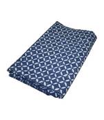 Indian Handmade Indigo Blue Desing Kantha Quilt Print Bedspread Cotton Blanket Queen Size