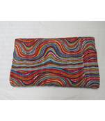 Indian Handmade Lahriya Design Kantha Quilt Print Bedspread Cotton Blanket Queen Size