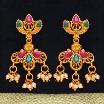 Maroon Danglers Drops Earrings 1