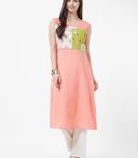 Pink embroidered rayon kurti