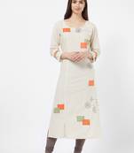 Orange printed cotton kurti